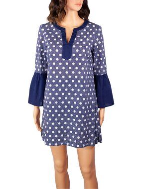 Boden Size 4 Blue Polka Dot Dress Lightweight Tunic Mini